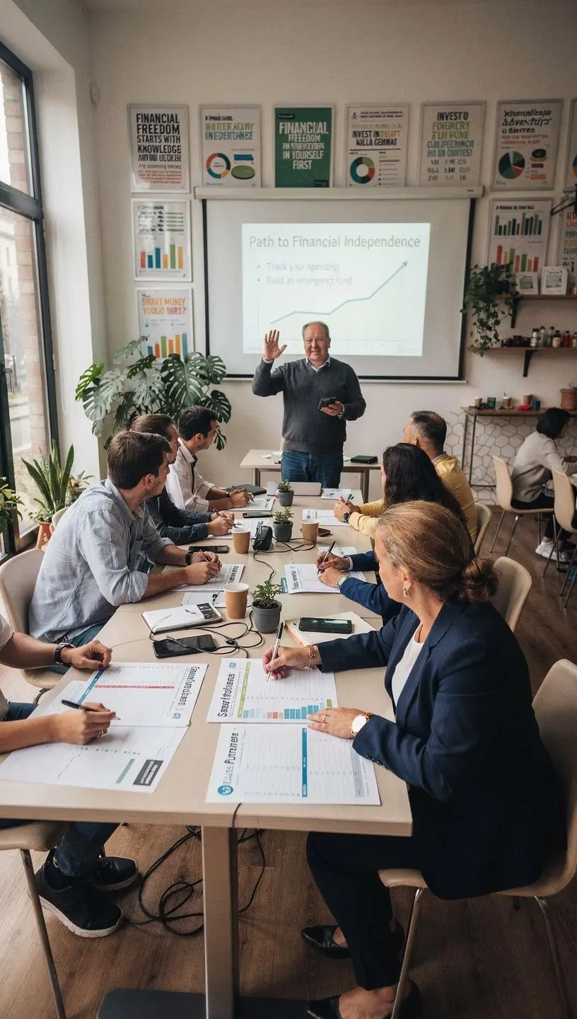 Személyes pénzügyi alapok blogjának kezdőlapja, amely előfizetéses offline workshopokat és exkluzív nyomtatott útmutatókat kínál.